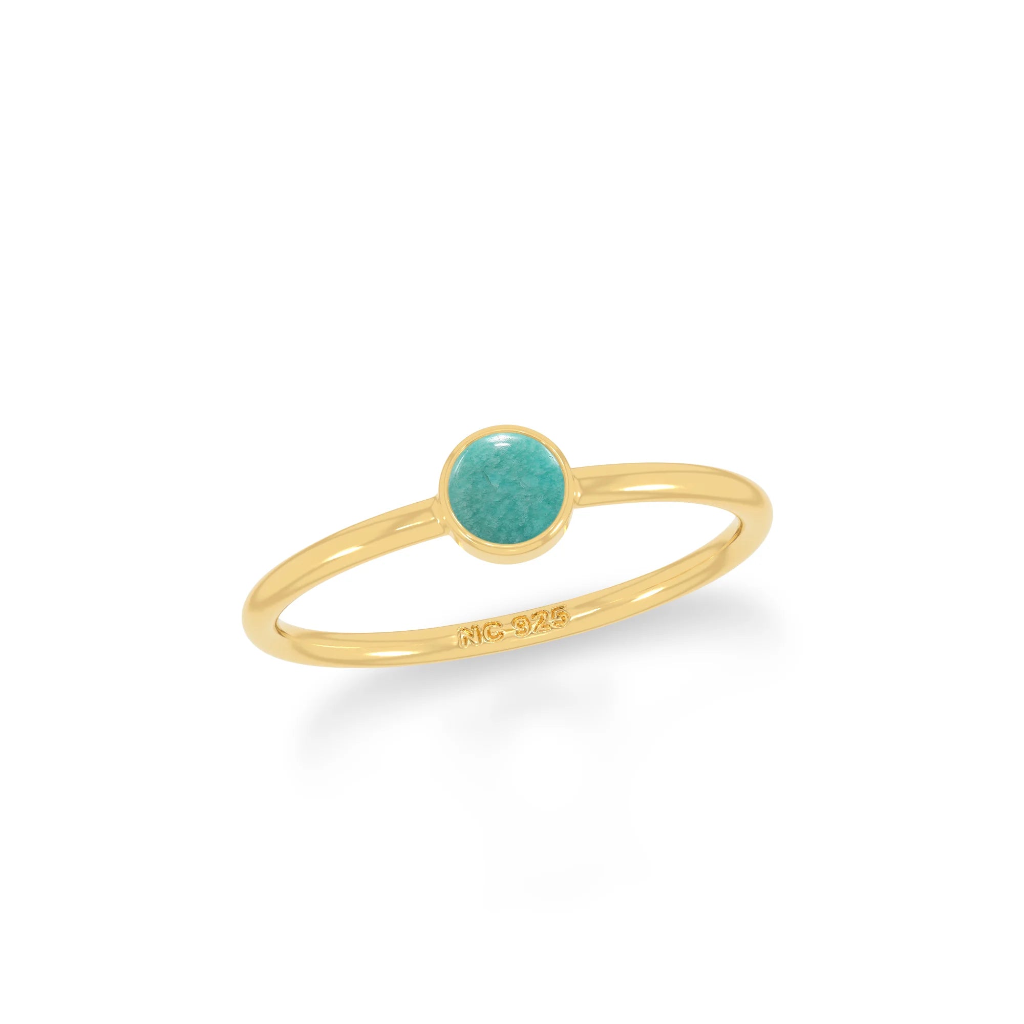 amazonite bezel-set ring