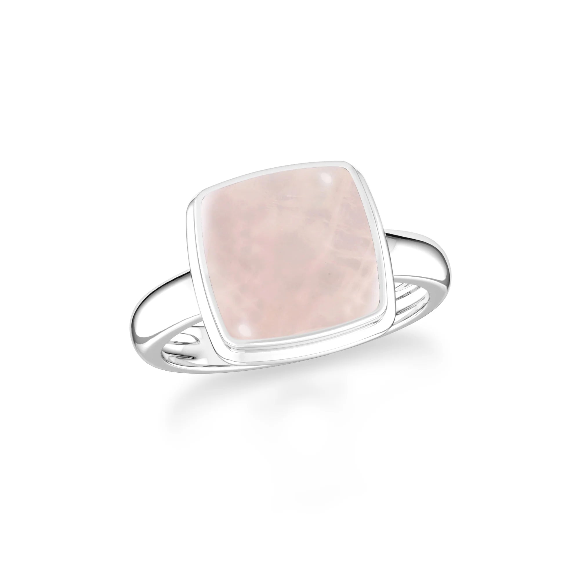 rose-quartz bezel-set ring