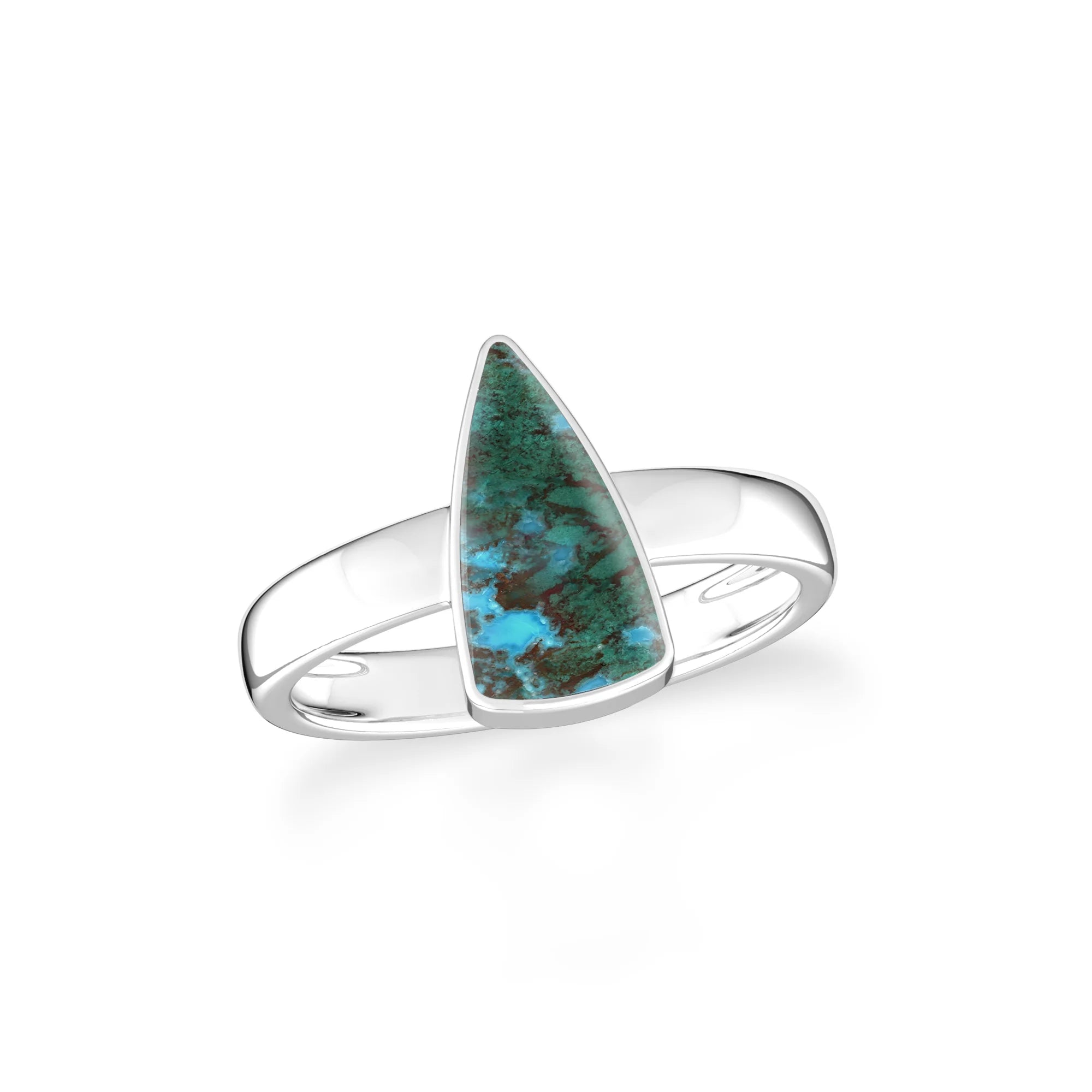 chrysocolla bezel-set ring
