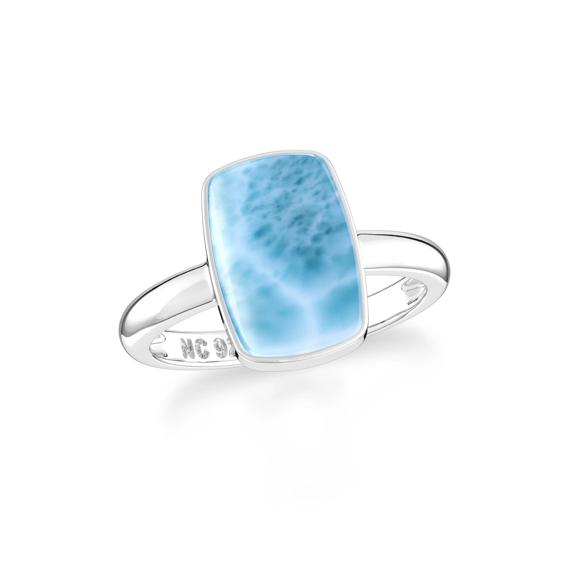 larimar bezel-set ring