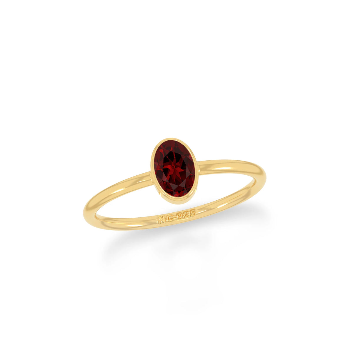 garnet stackable bezel-set ring