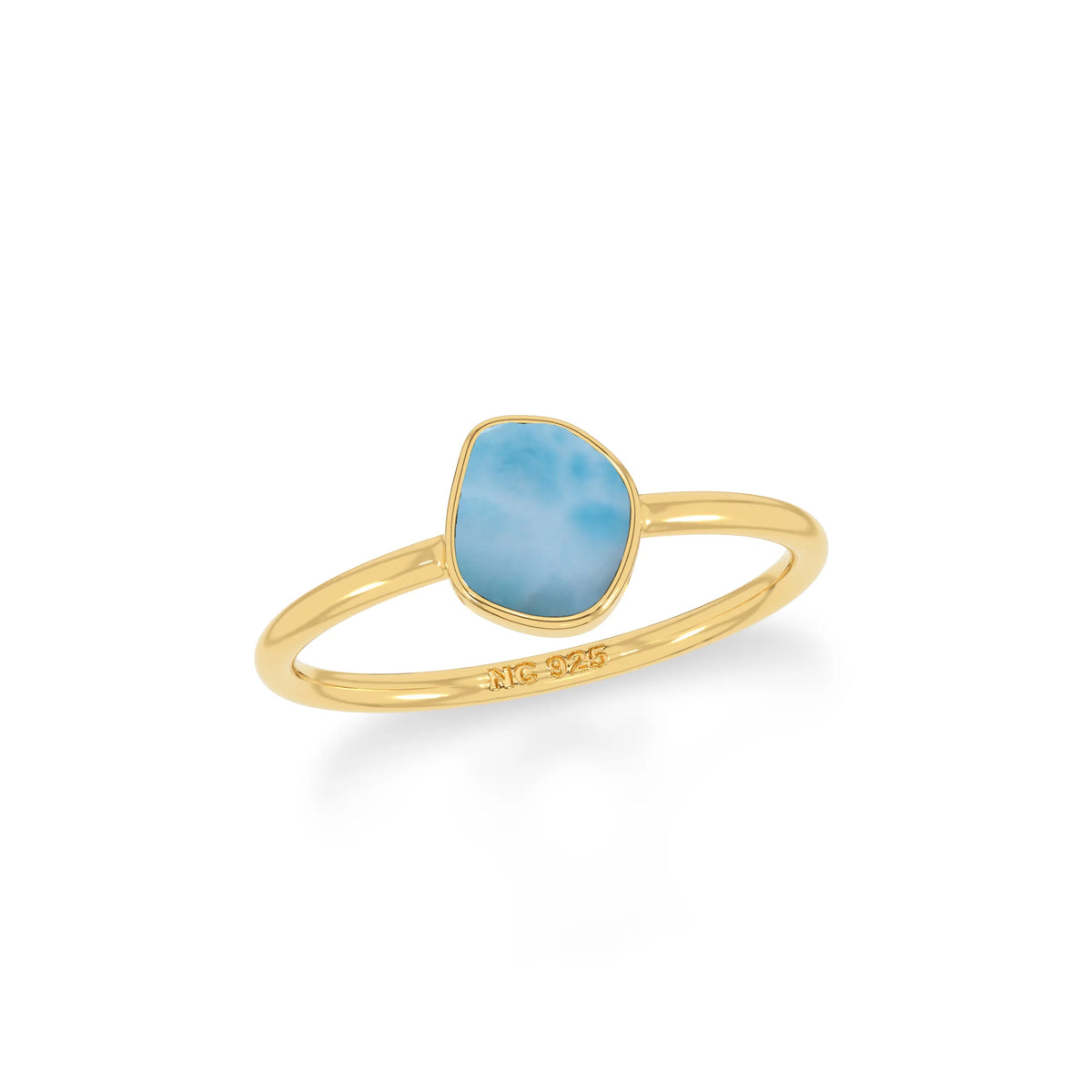 larimar stackable bezel-set ring