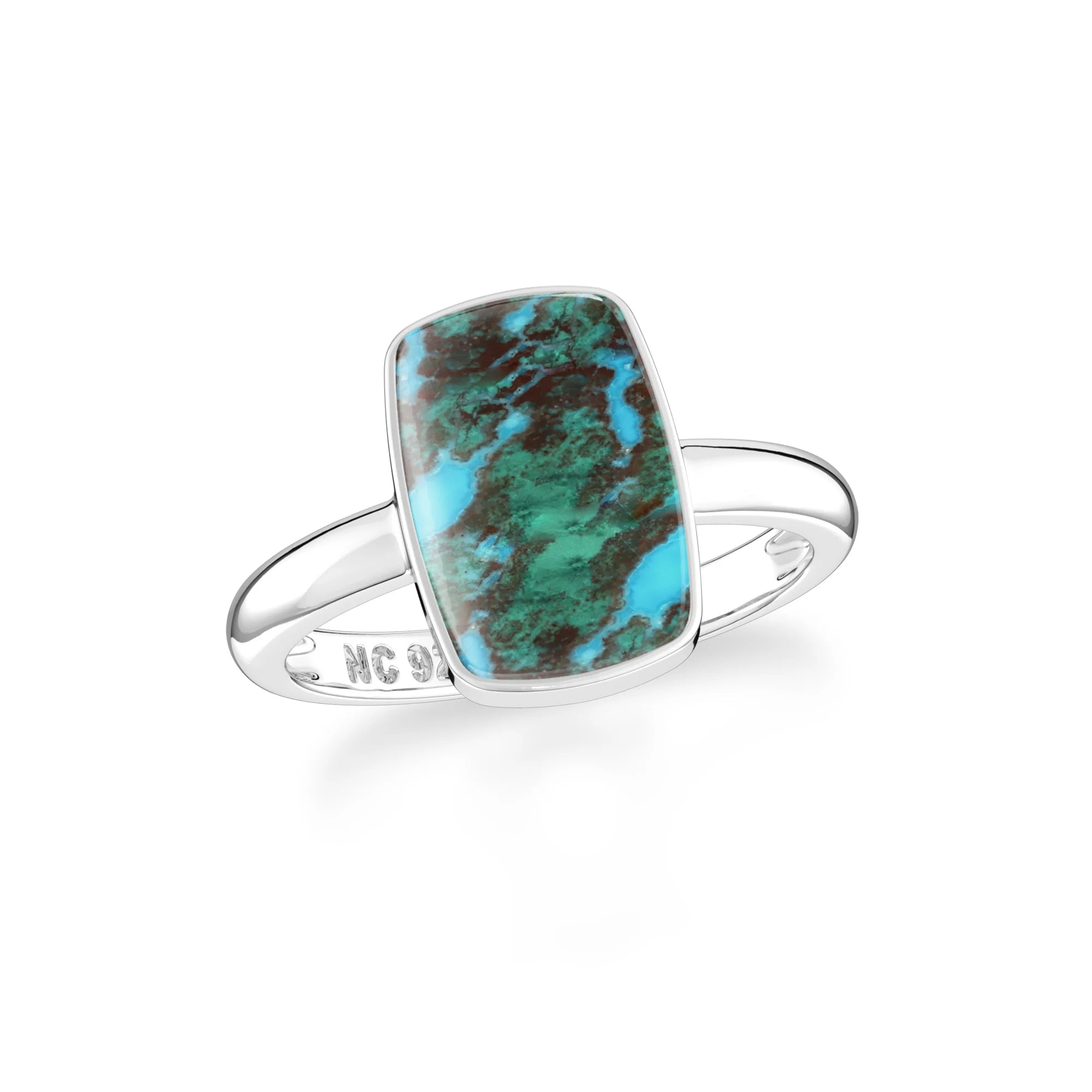 Natural Chrysocolla Malachite Cab Ring | 925 Sterling Silver | Bezel Set | Pack of 6