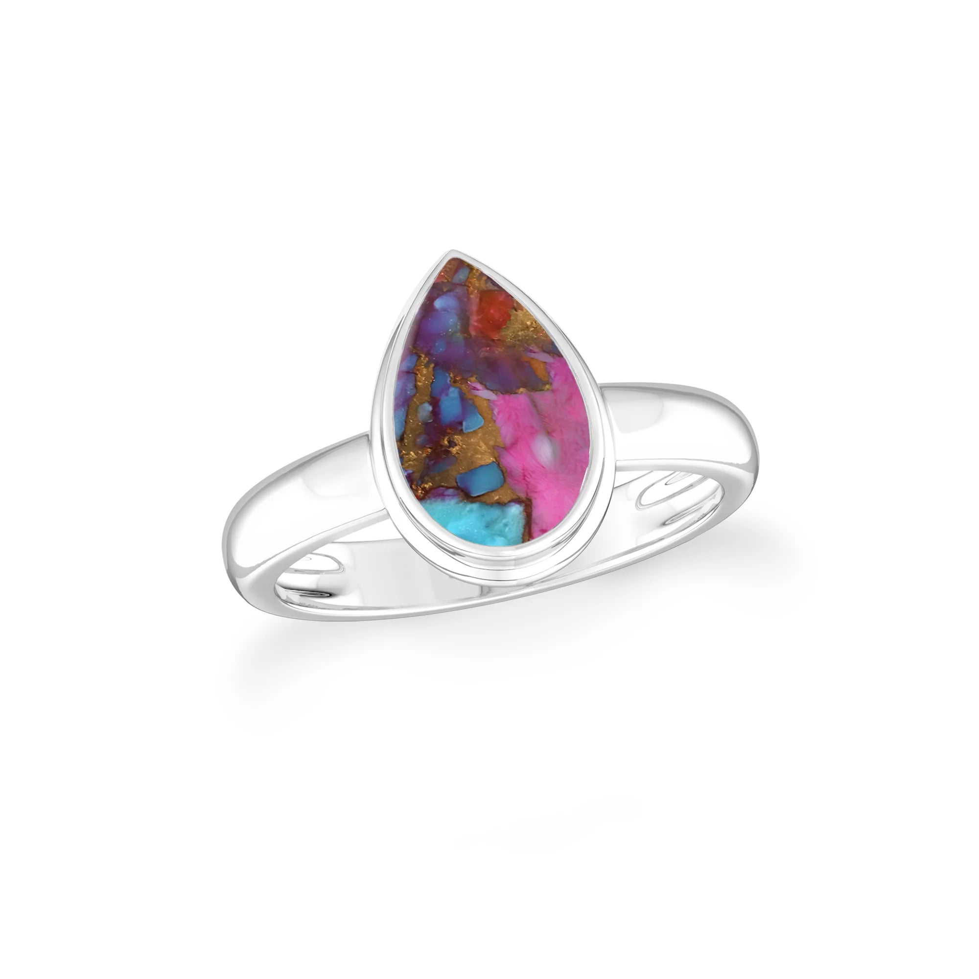 pink-spiny-oyster bezel-set ring