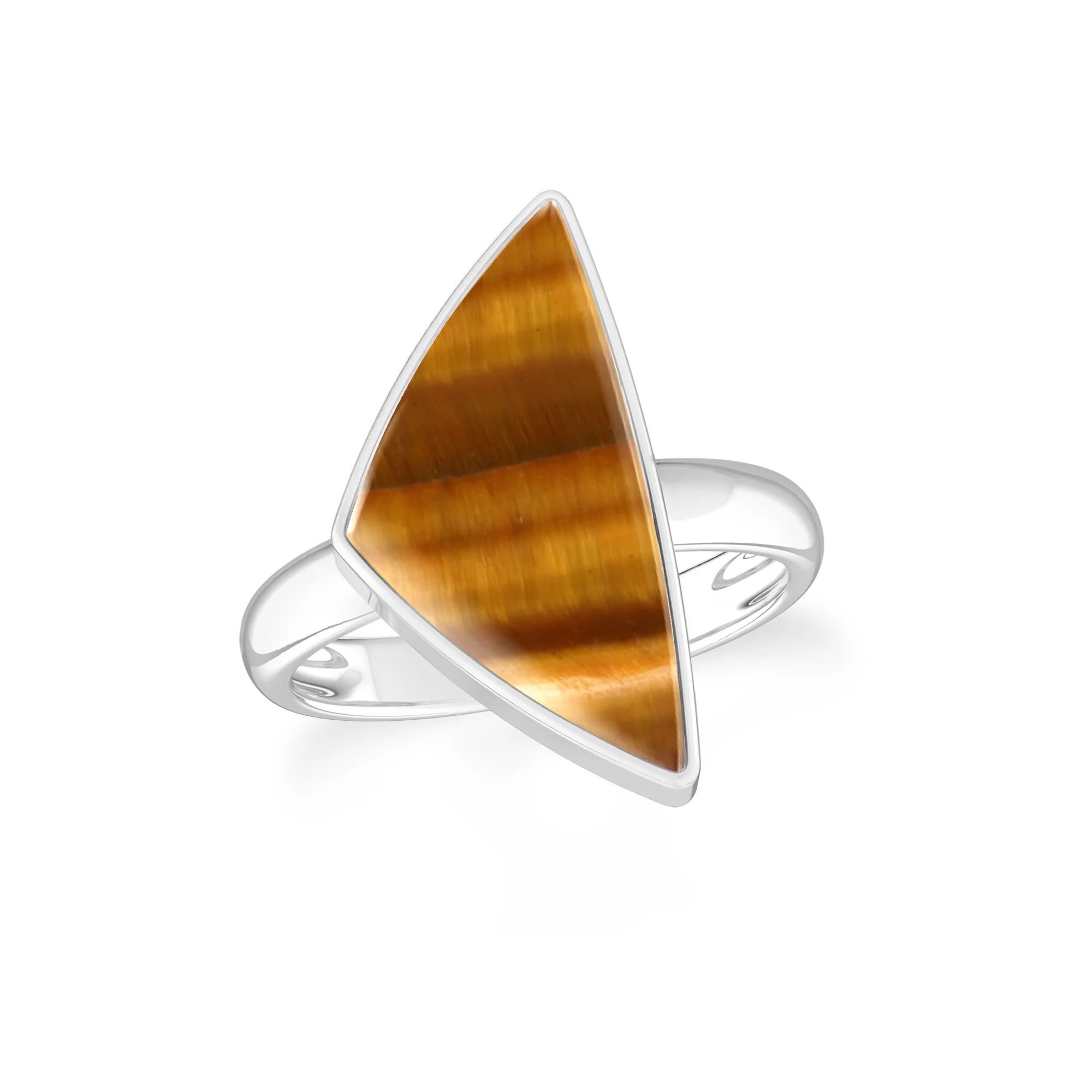 tiger-eye bezel-set ring