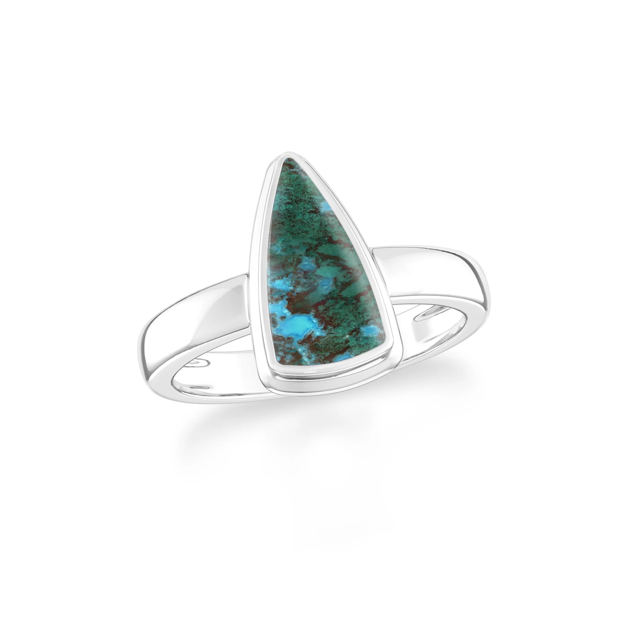 chrysocolla bezel-set ring