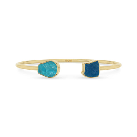 paraiba apatite with neon apatite twister bracelet