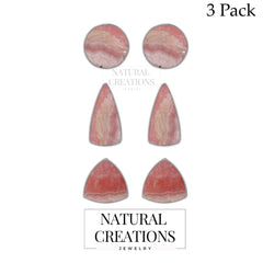 rhodochrosite cab earrings