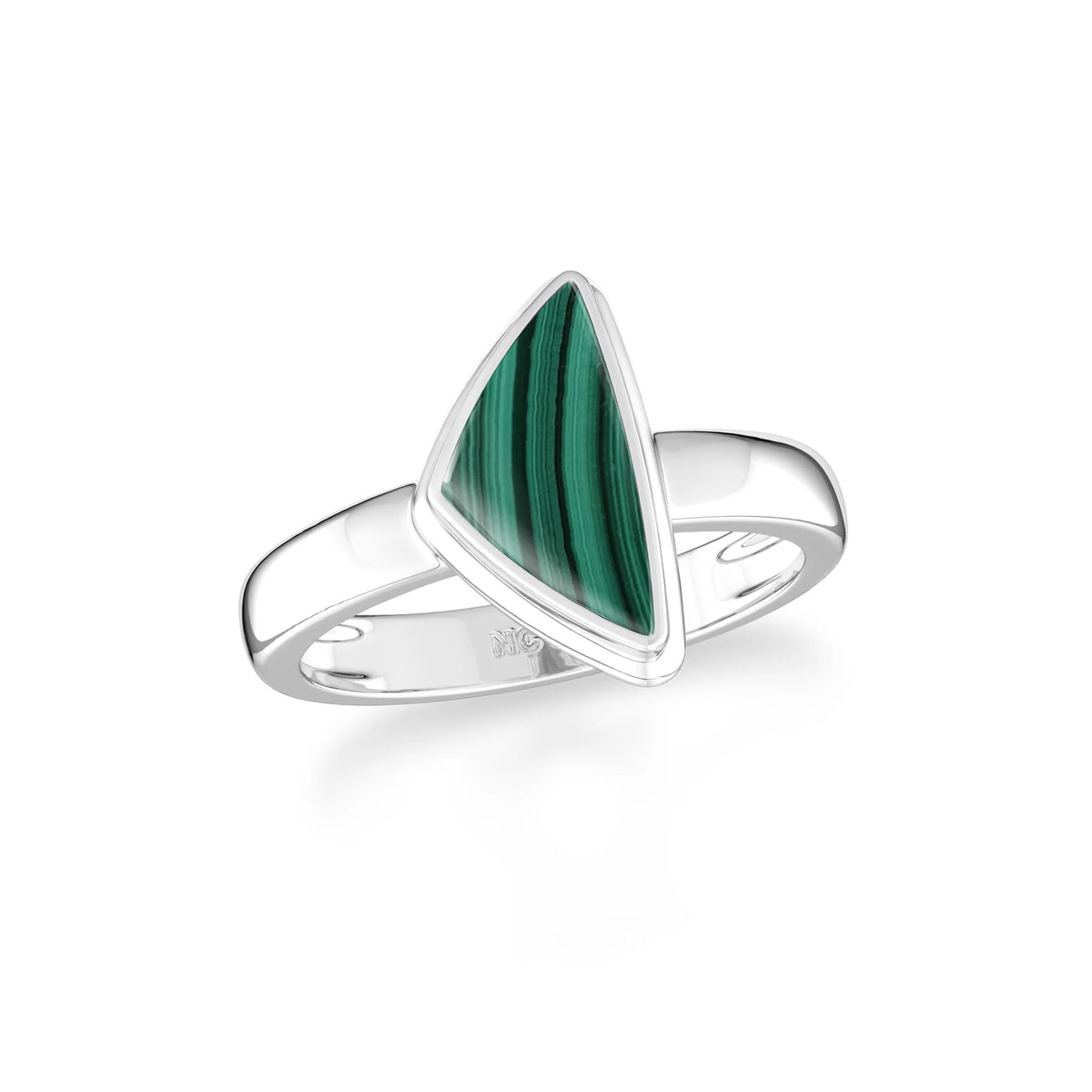 malachite bezel-set ring