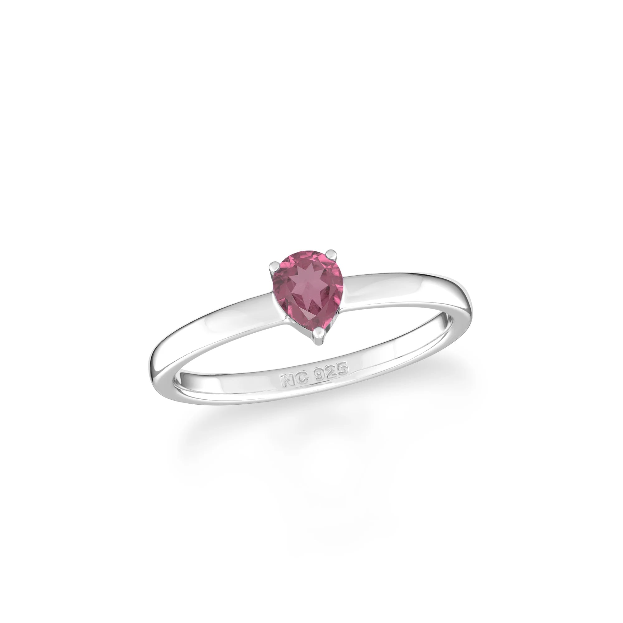 pink tourmaline stackable prong-set ring