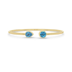 swiss blue topaz cut bracelet