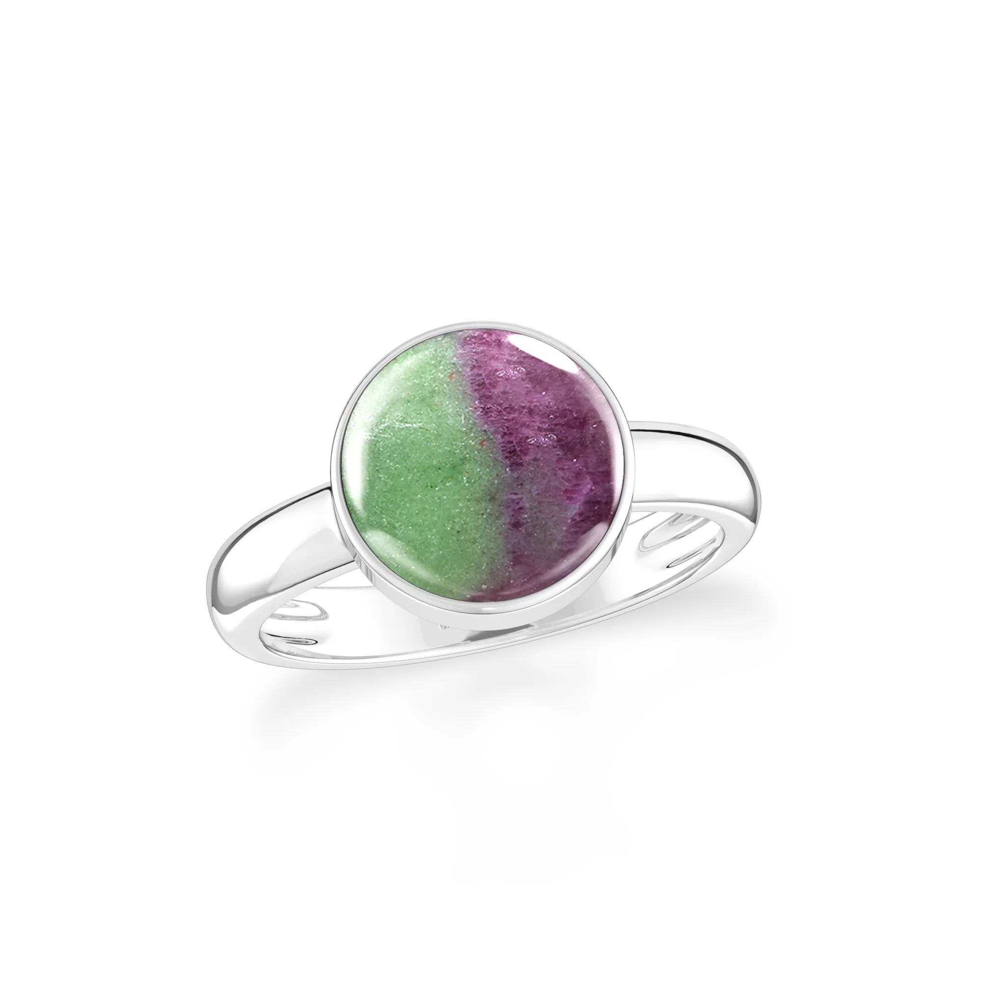 ruby-zoisite bezel-set ring