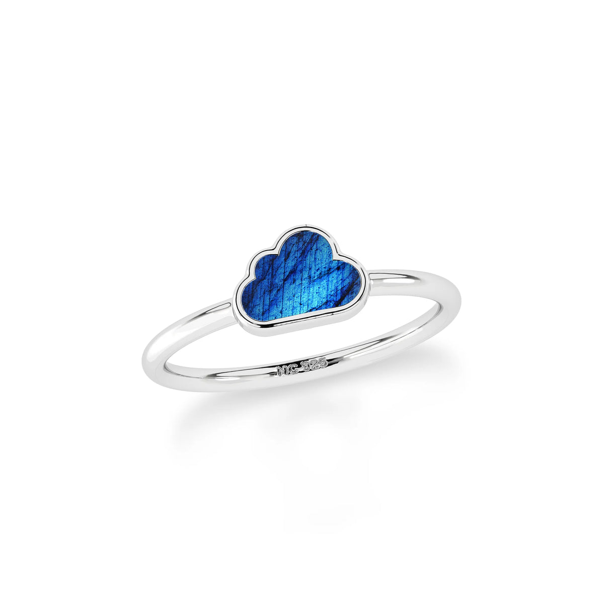 labradorite stackable bezel-set ring