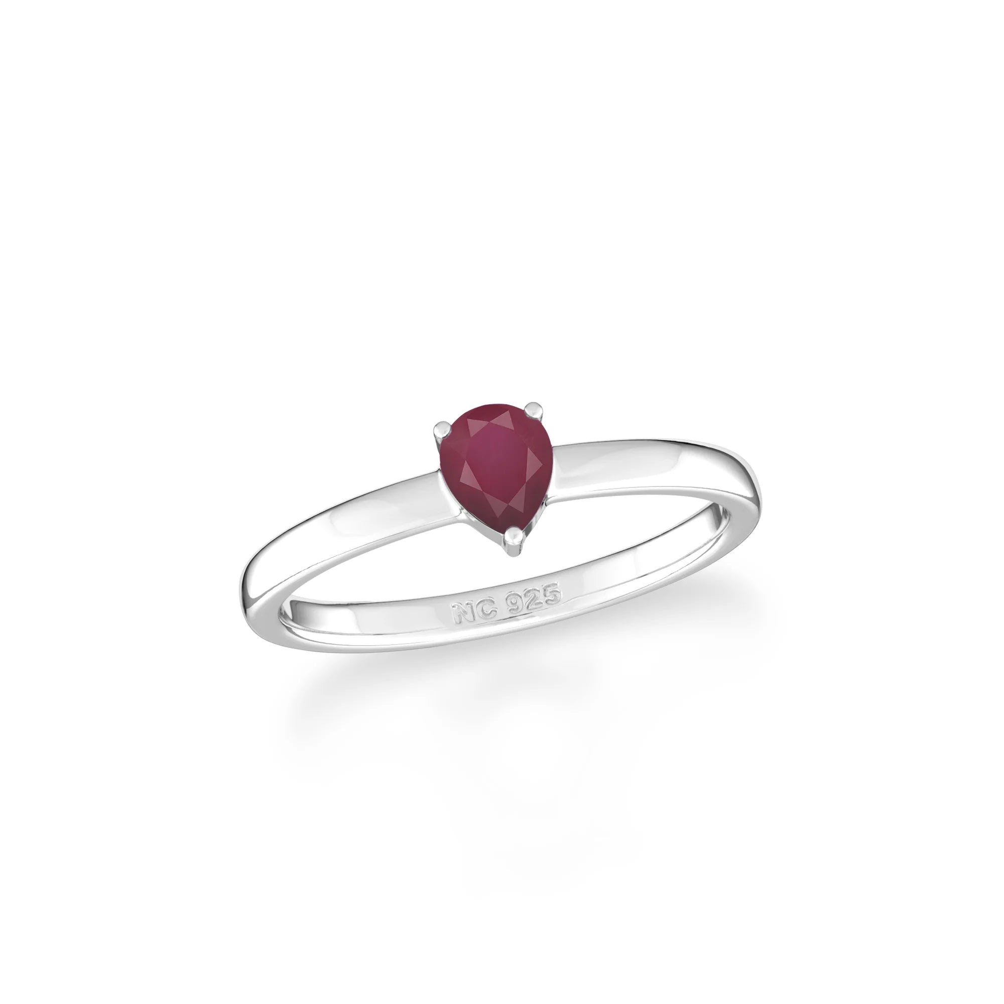 ruby stackable prong-set ring