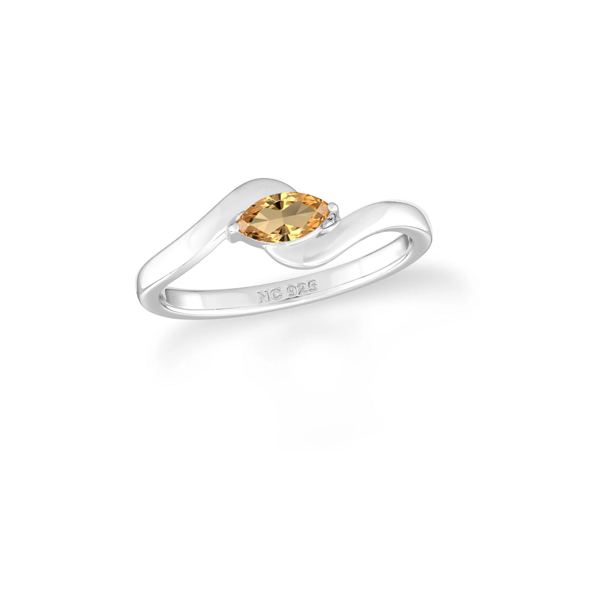 citrine prong-set ring