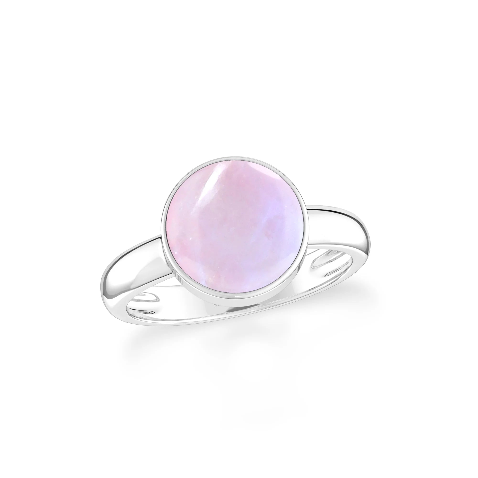 pink-moonstone bezel-set ring