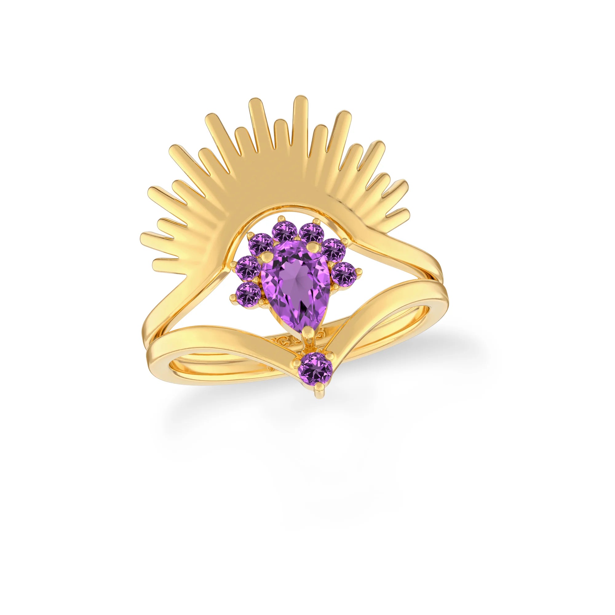 amethyst prong-set ring
