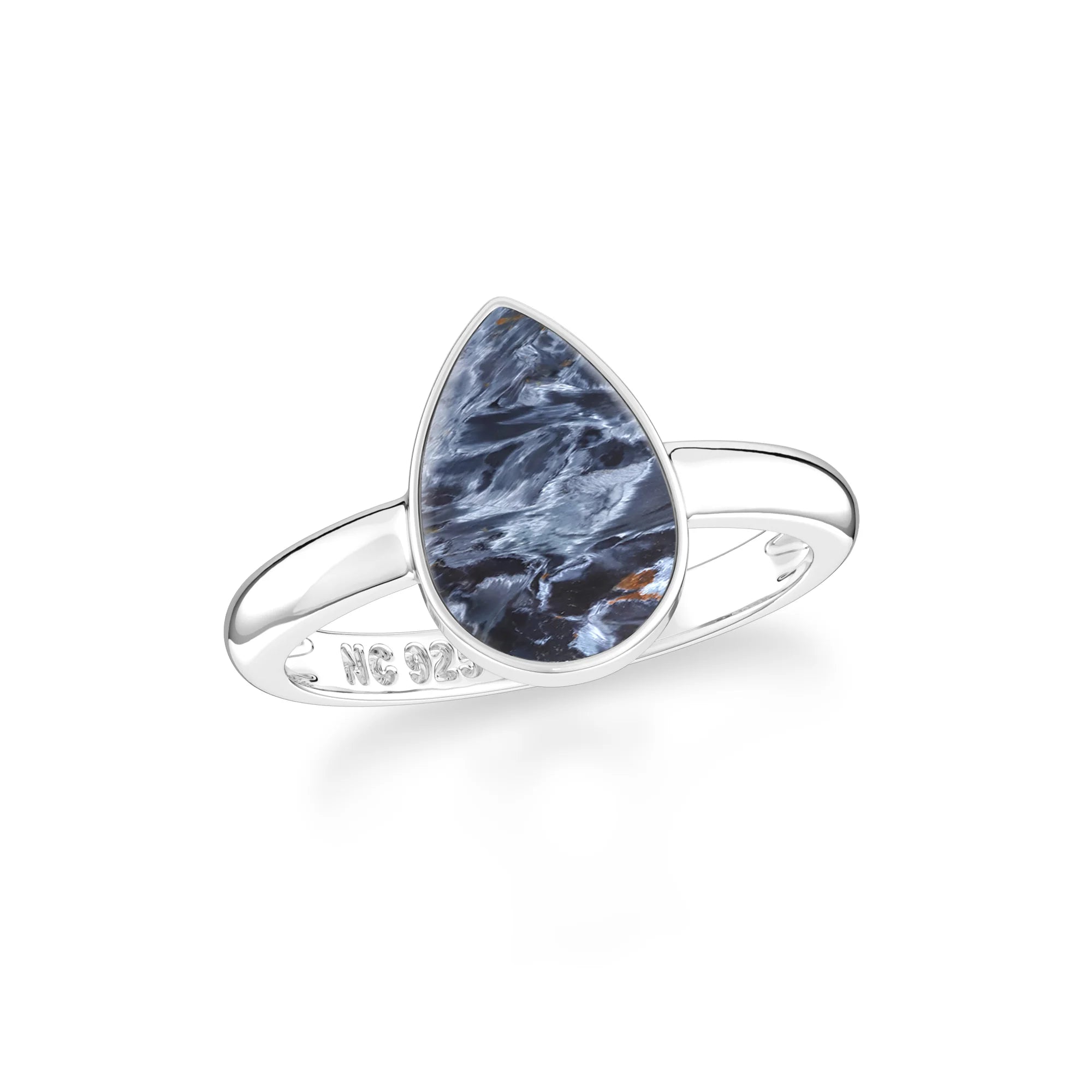 pietersite bezel-set ring