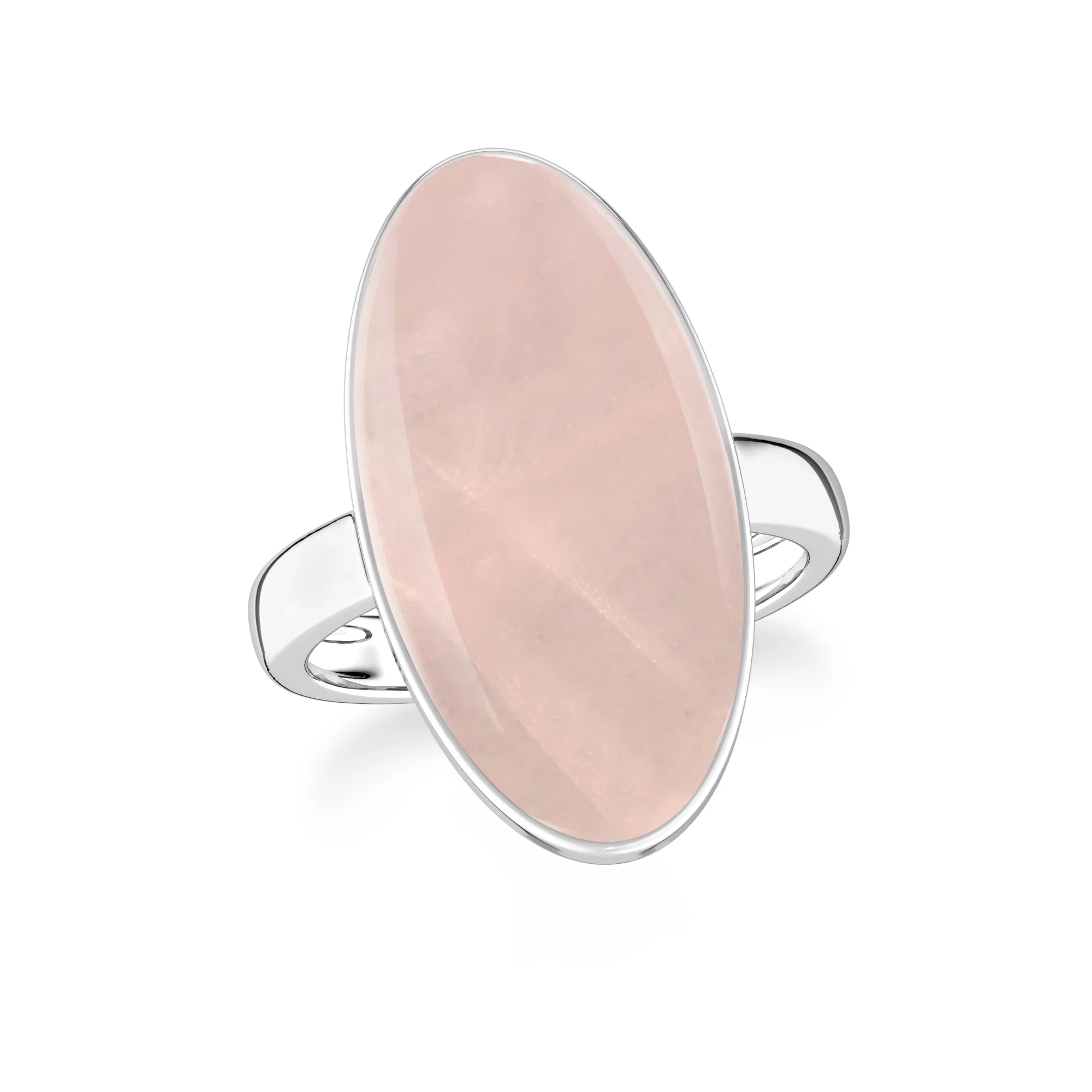 rose-quartz bezel-set ring