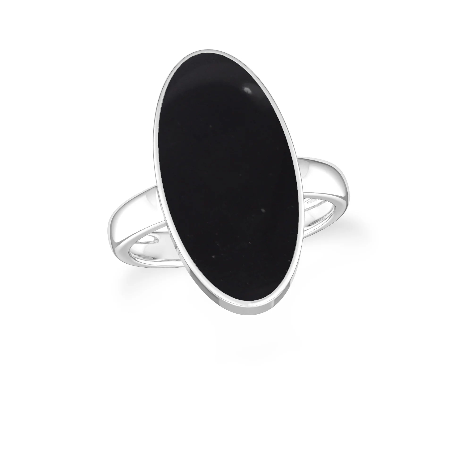 shungite bezel-set ring