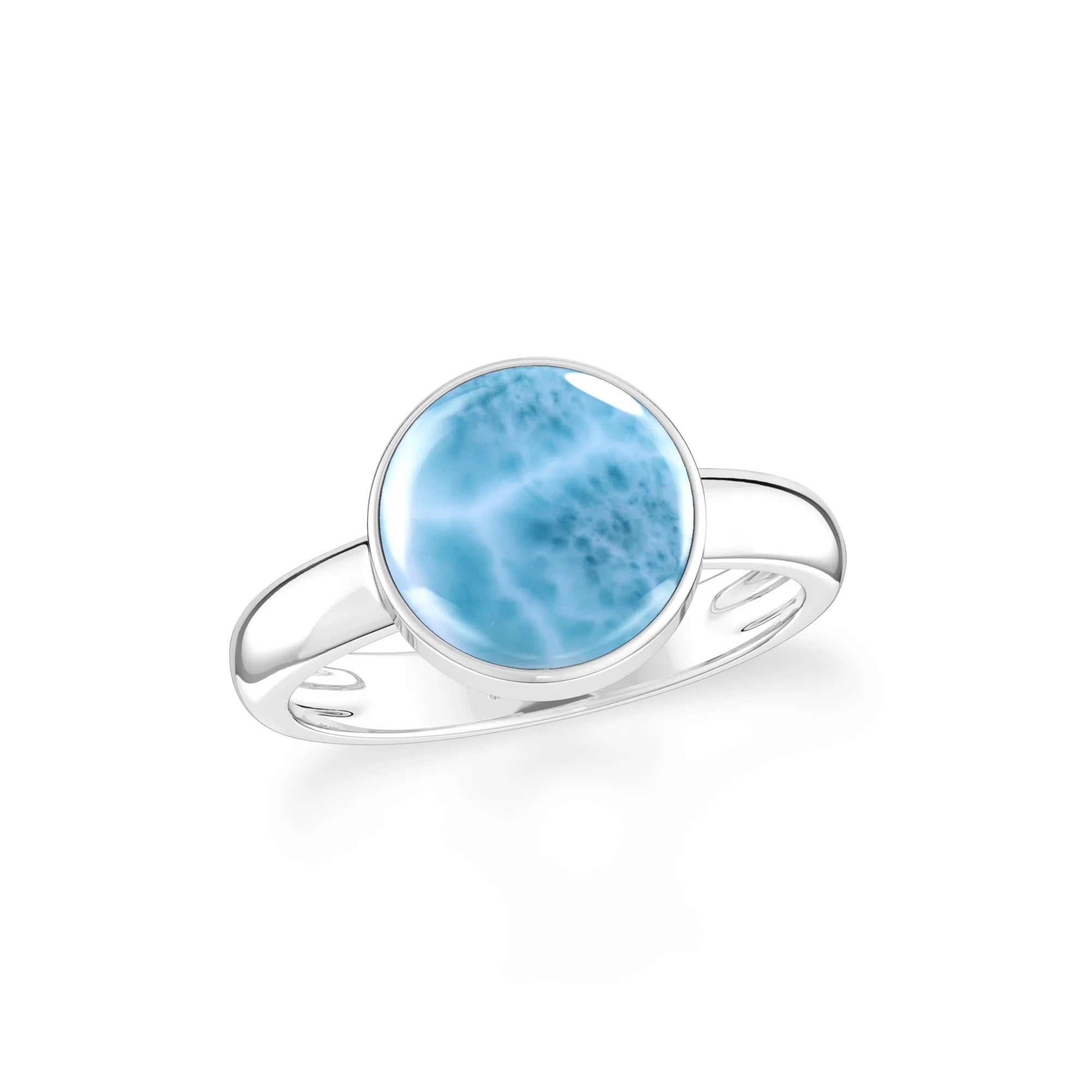 larimar bezel-set ring