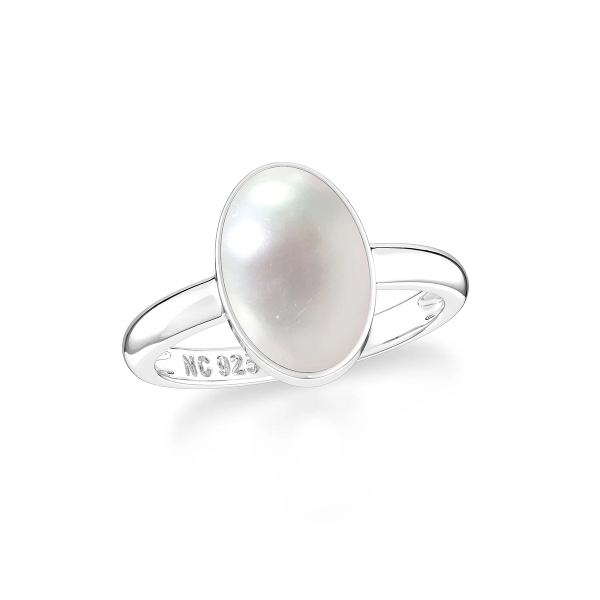 pearl bezel-set ring