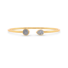 titanium druzy silver cab bracelet