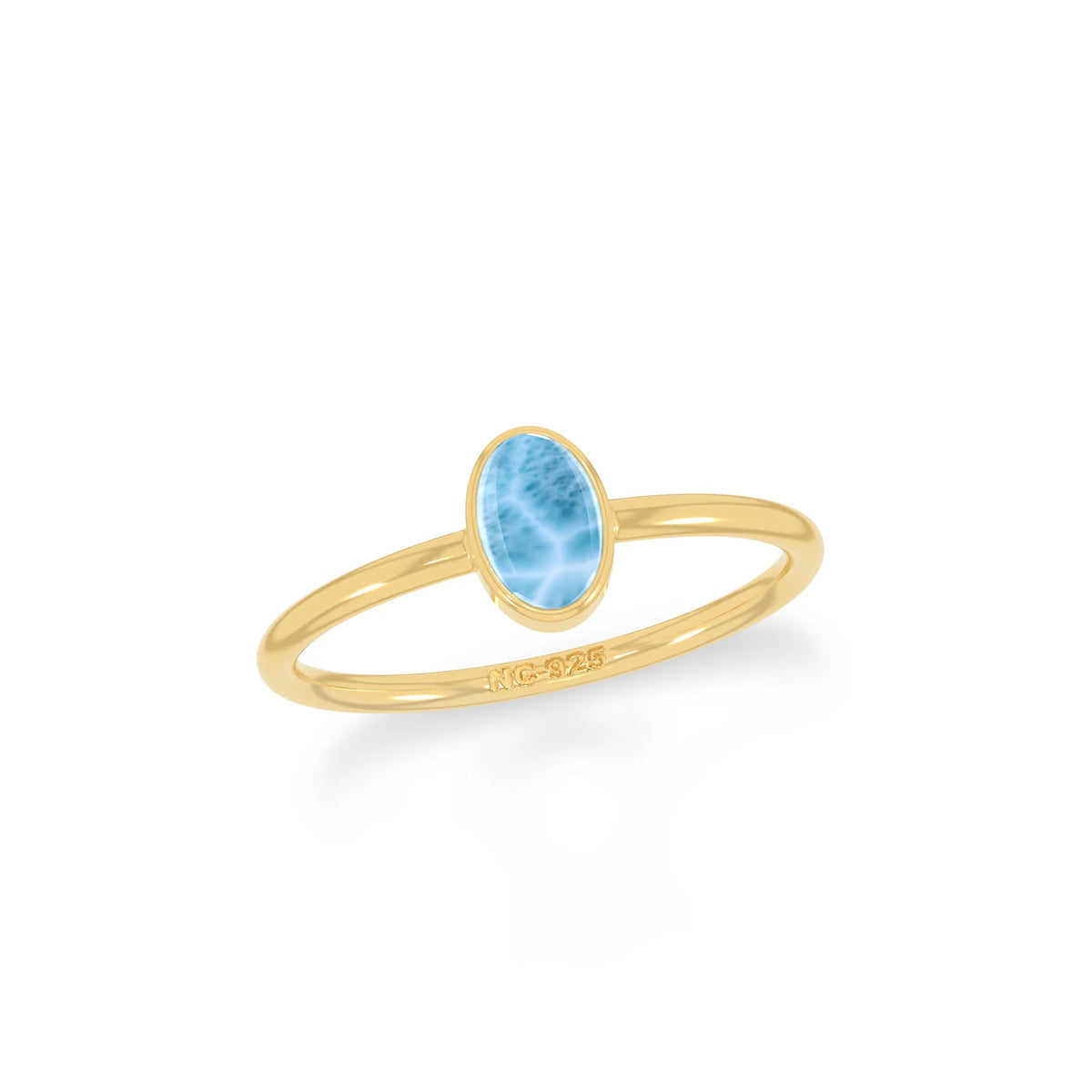 larimar bezel-set ring