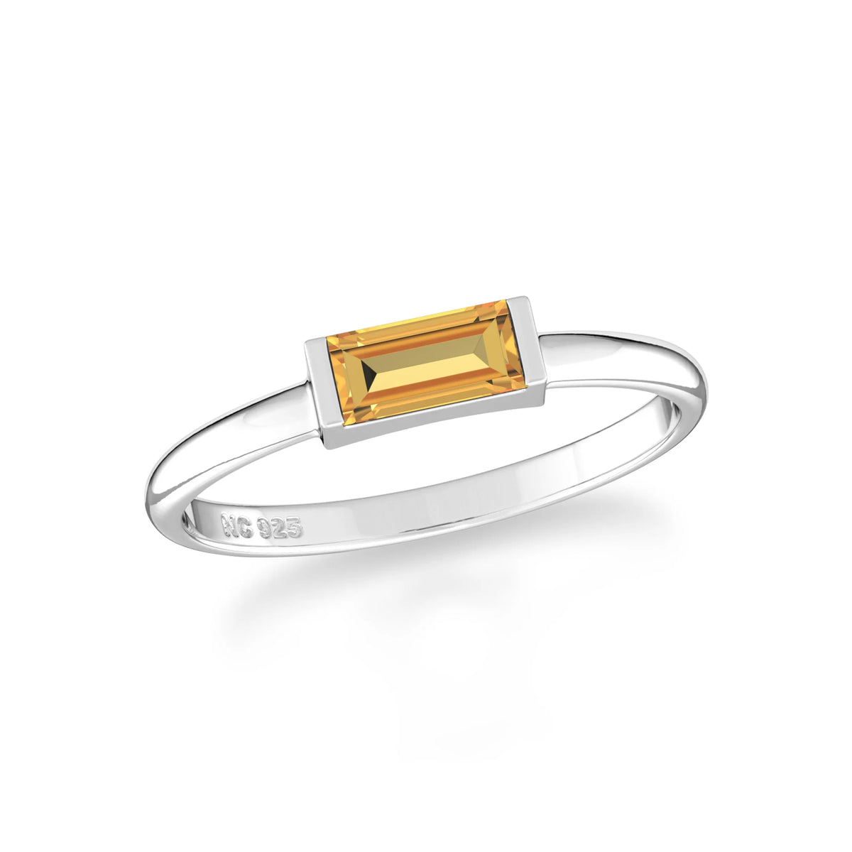 citrine bezel-set ring