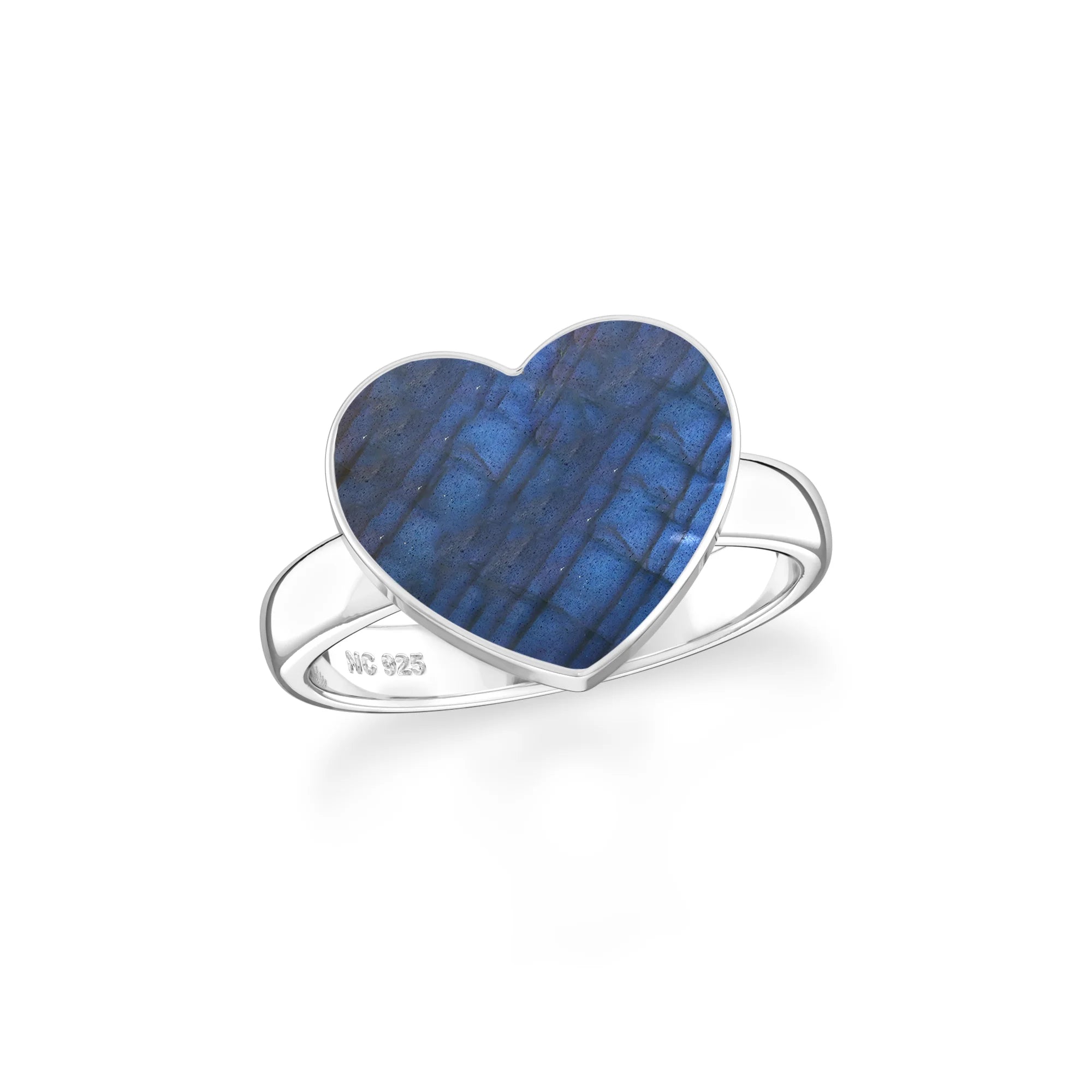 labradorite stackable bezel-set ring