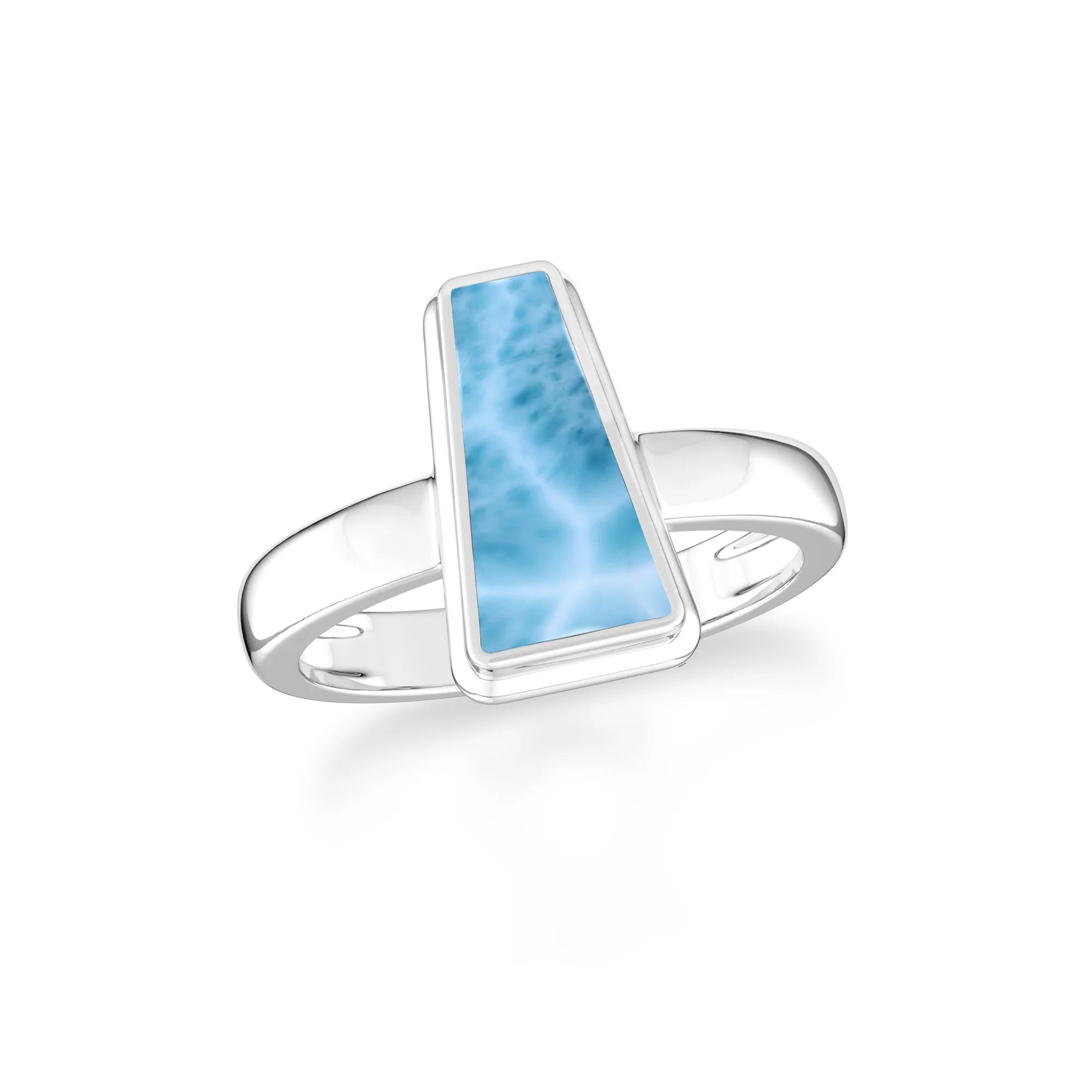 larimar bezel-set ring