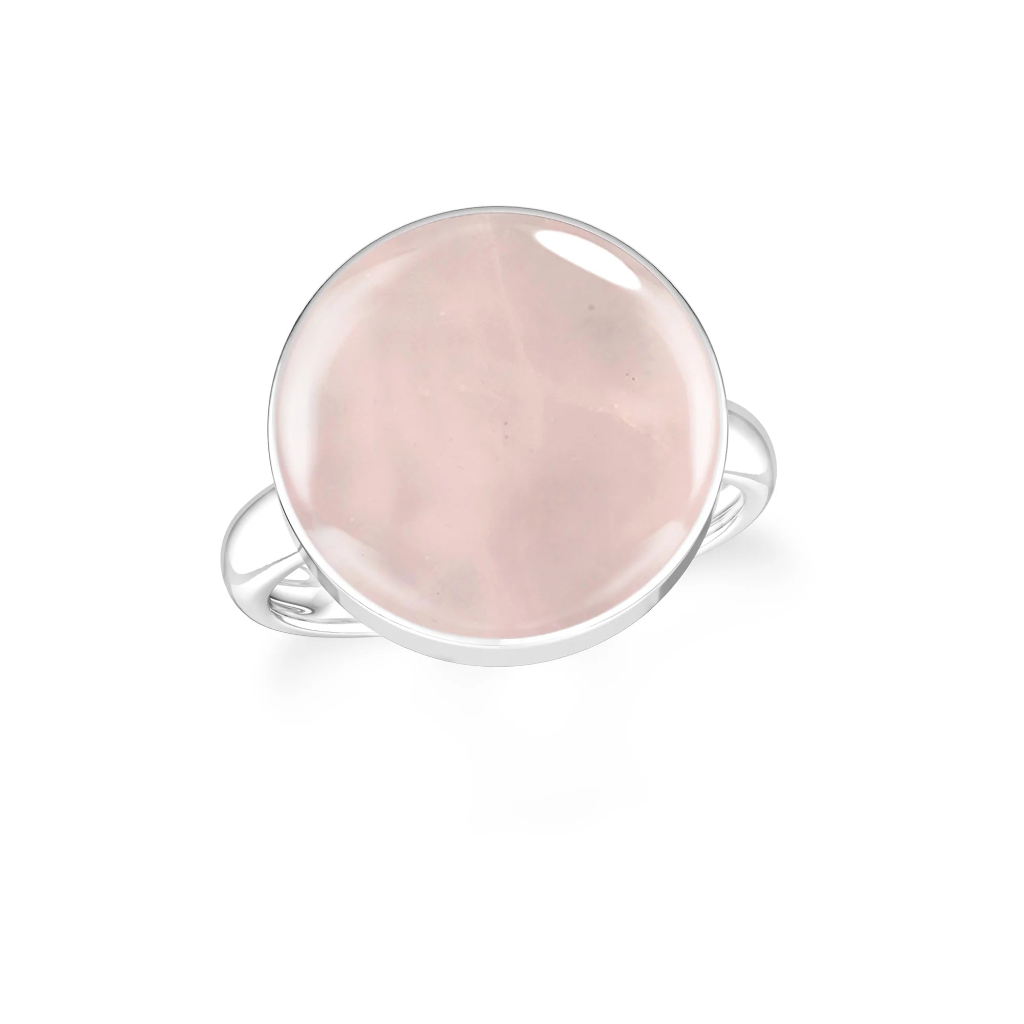 rose-quartz bezel-set ring