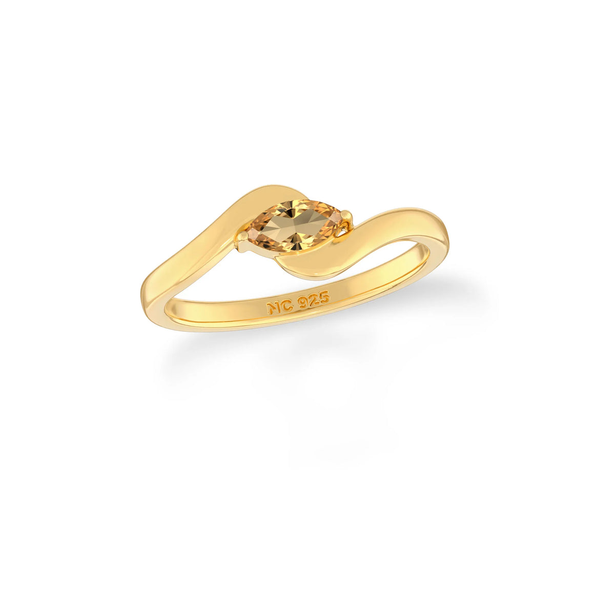 citrine prong-set ring
