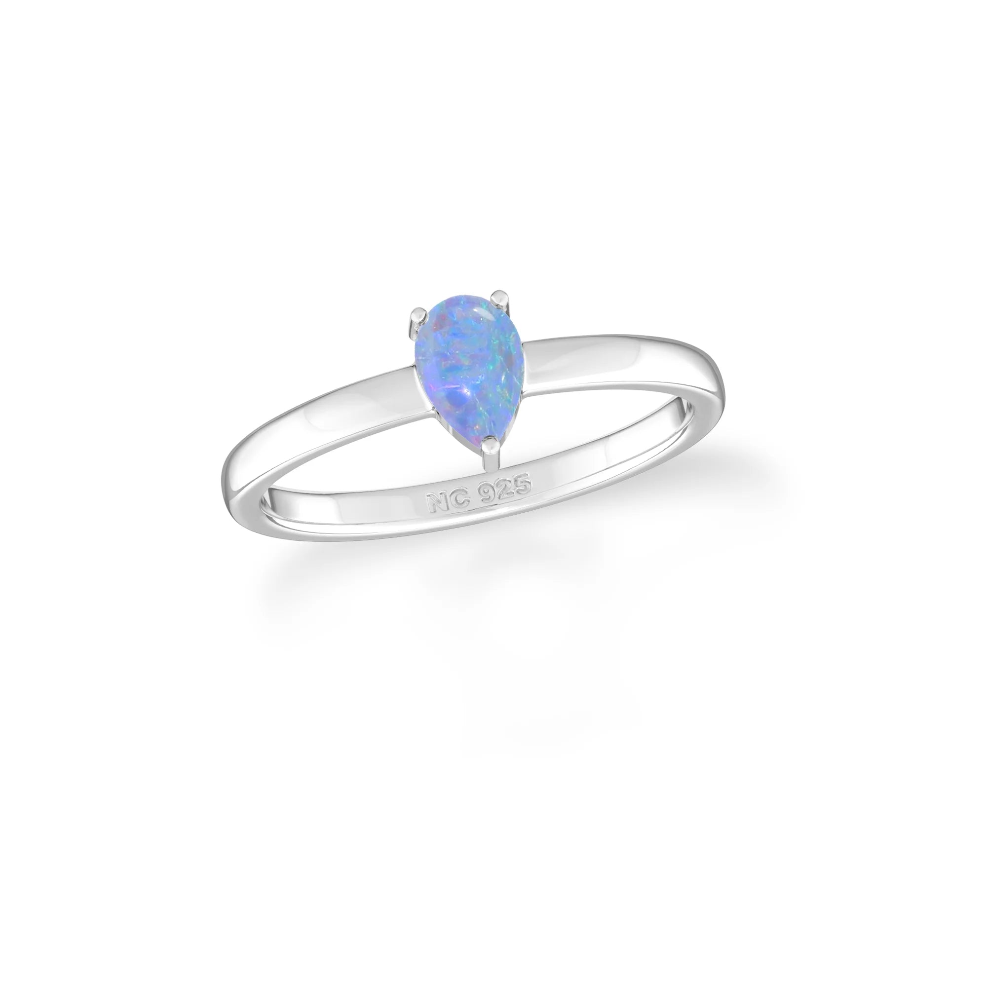 australian-opal stackable prong-set ring