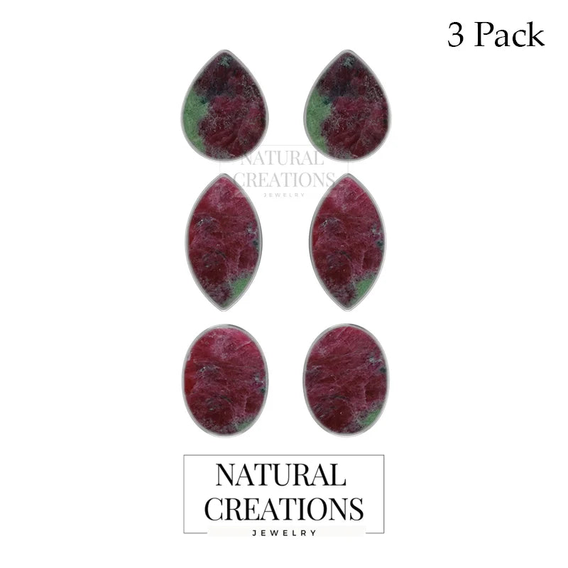 ruby zoisite cab earrings