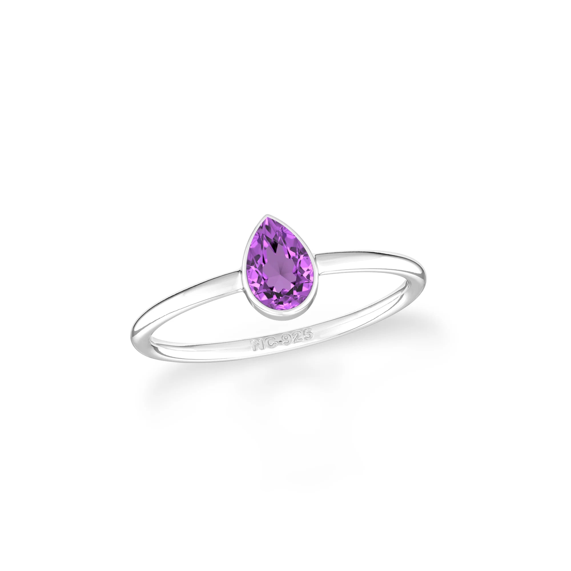 amethyst stackable bezel-set ring