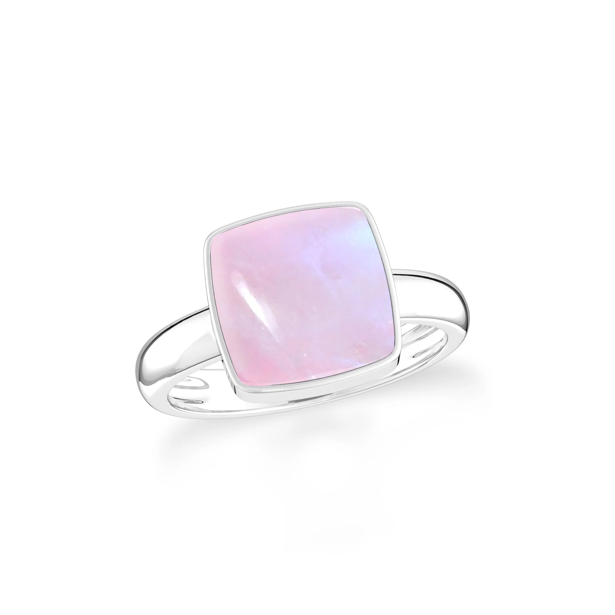 pink-moonstone bezel-set ring