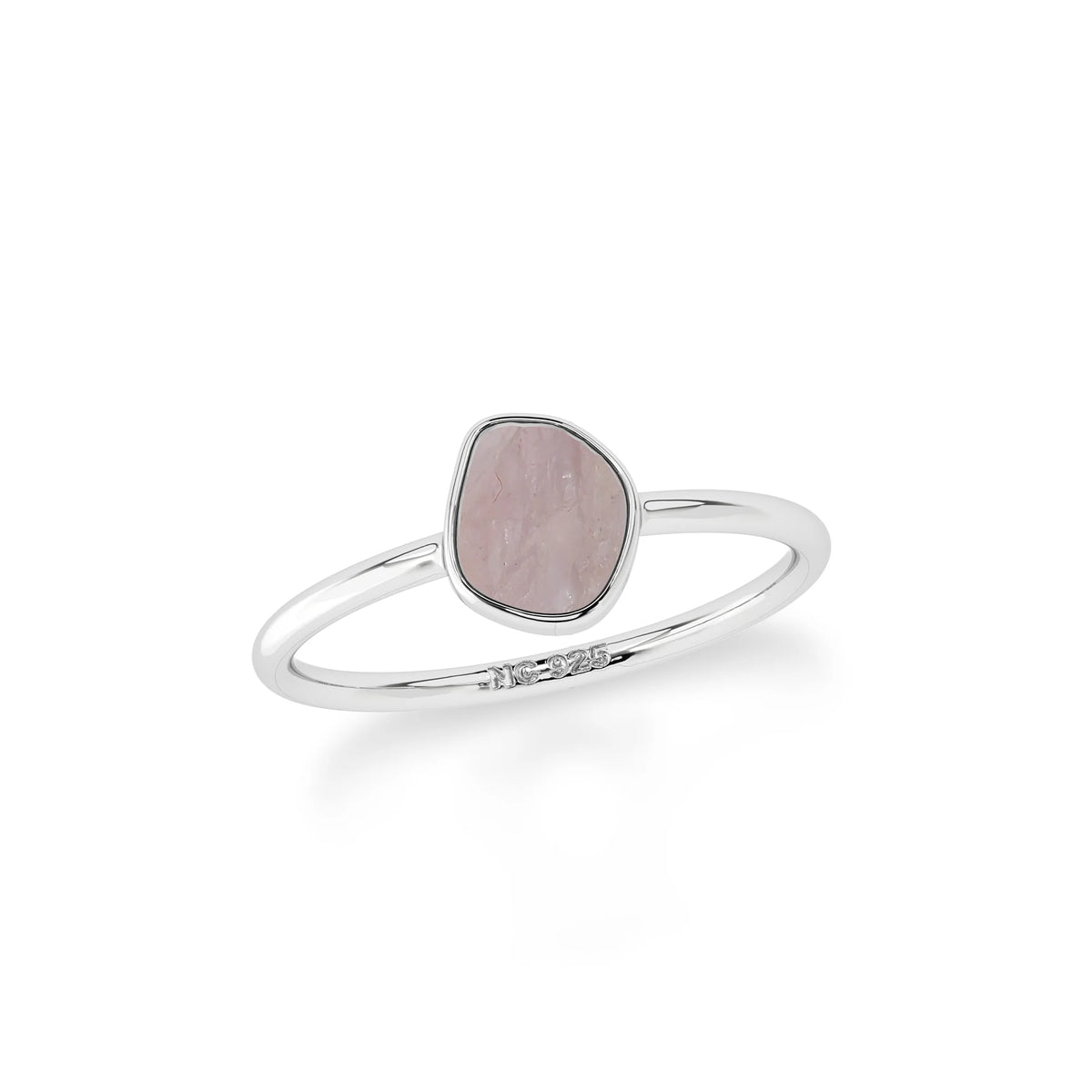 morganite stackable bezel-set ring