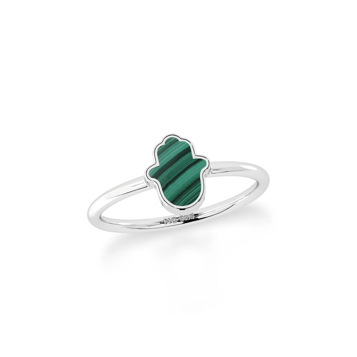malachite stackable bezel-set ring