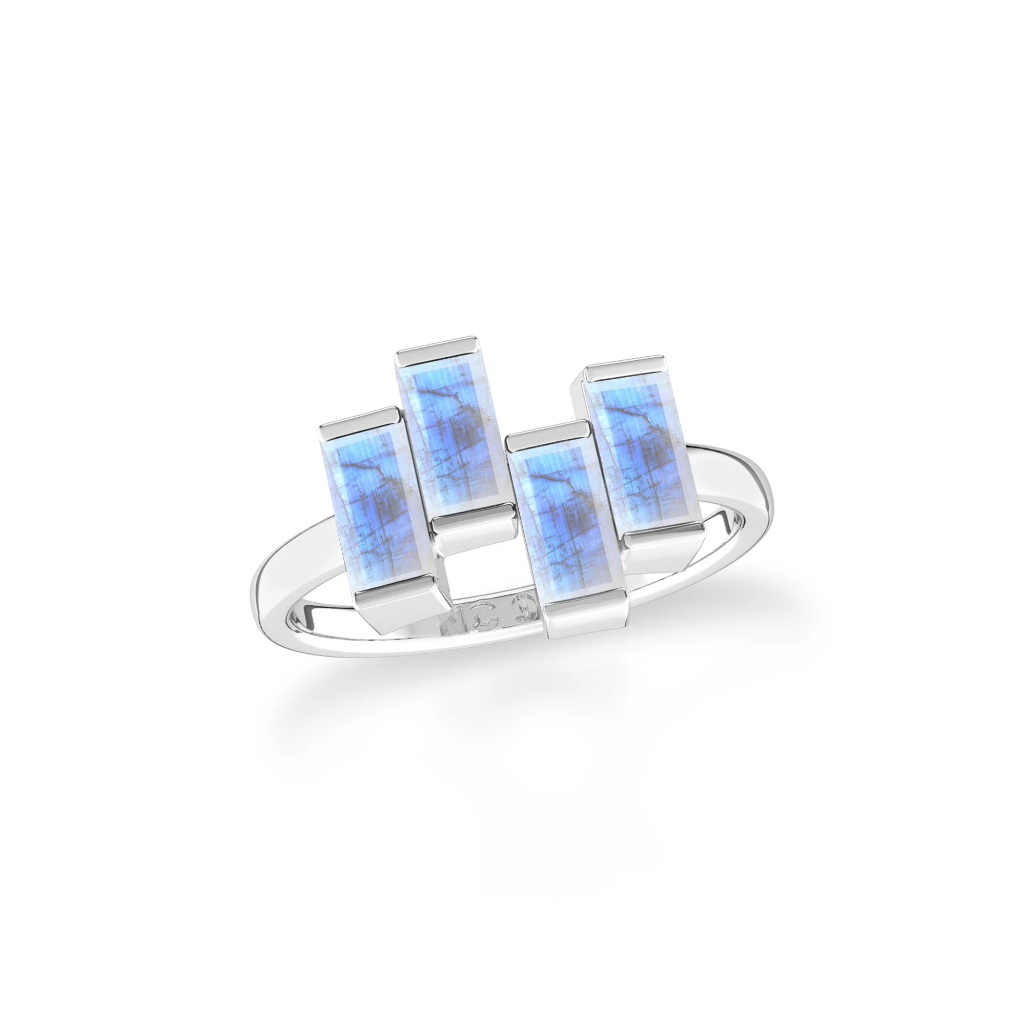natural rainbow moonstone ring