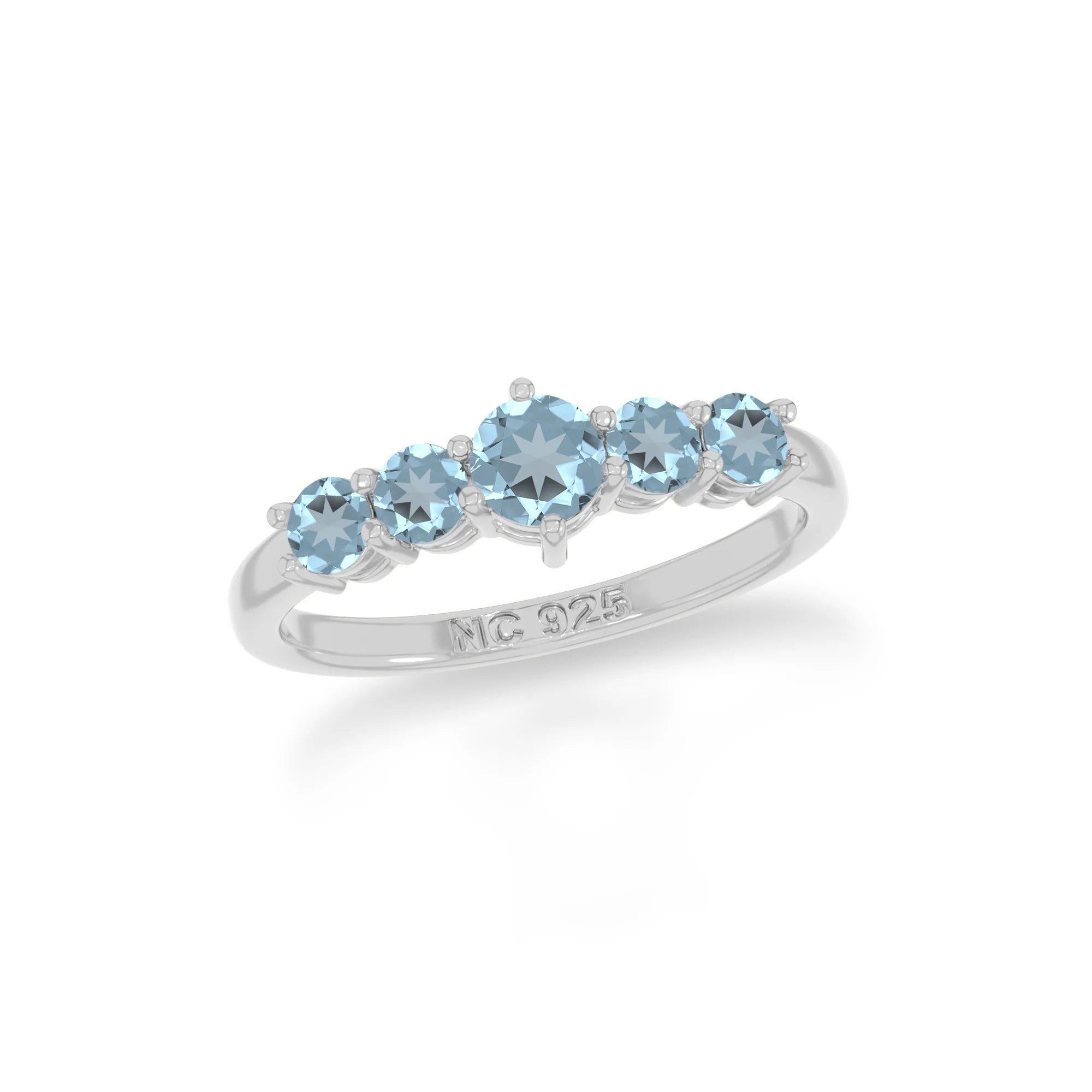 natural swiss blue topaz rings for women in sterling silver
