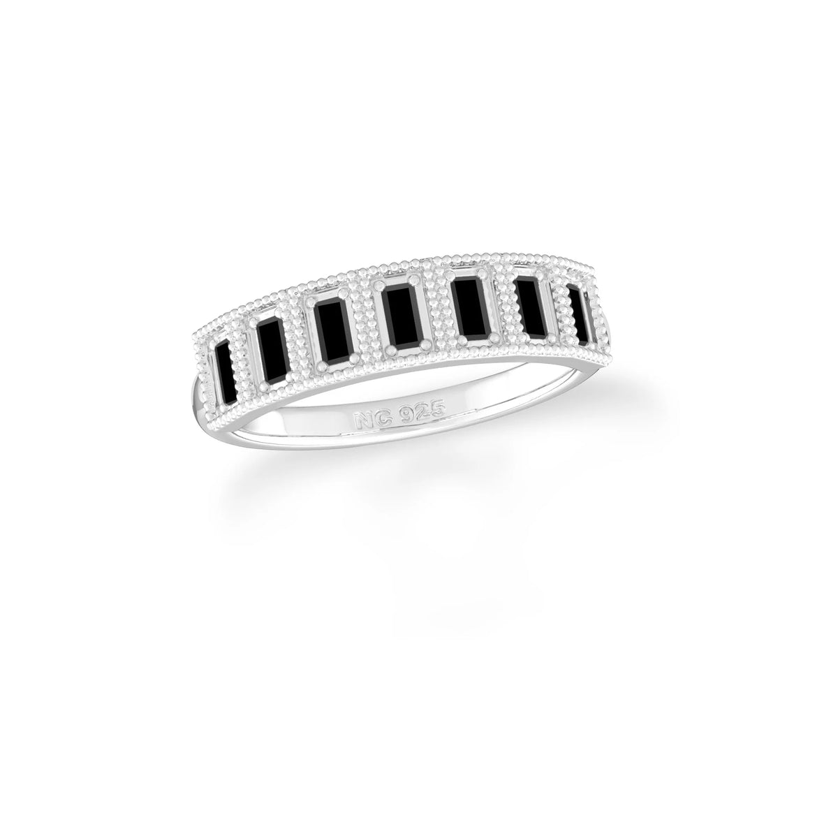 black onyx prong-set ring