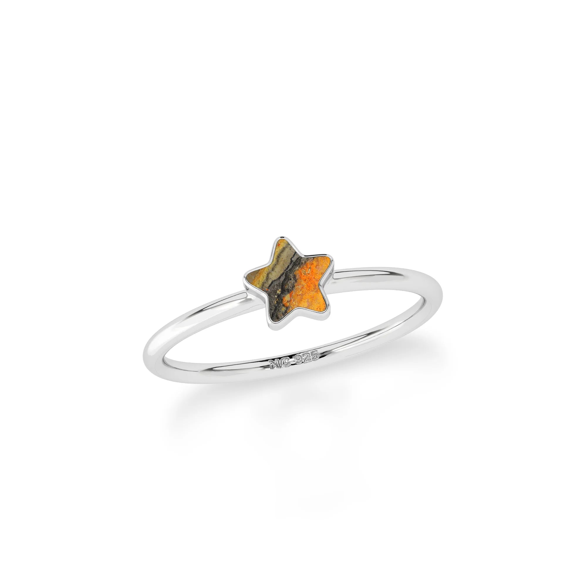 bumble bee stackable bezel-set ring