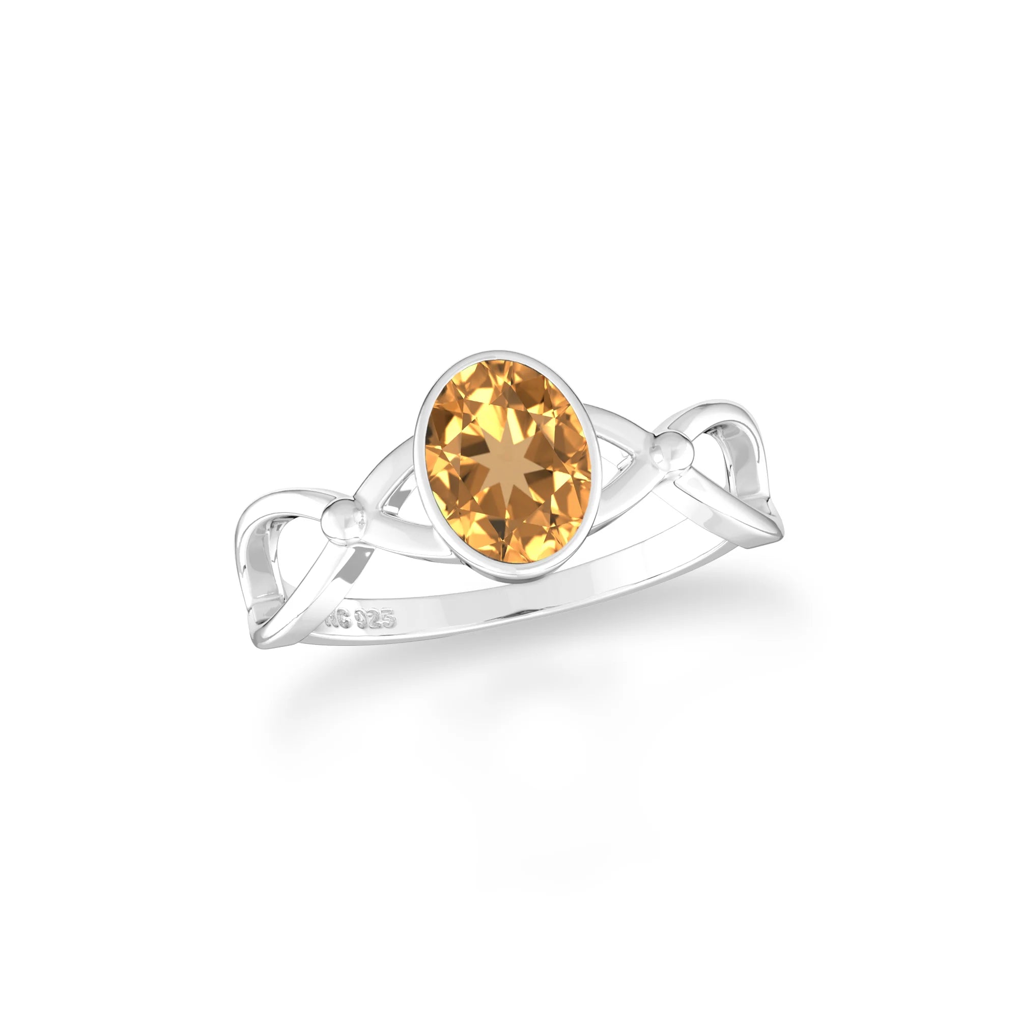 citrine bezel-set ring