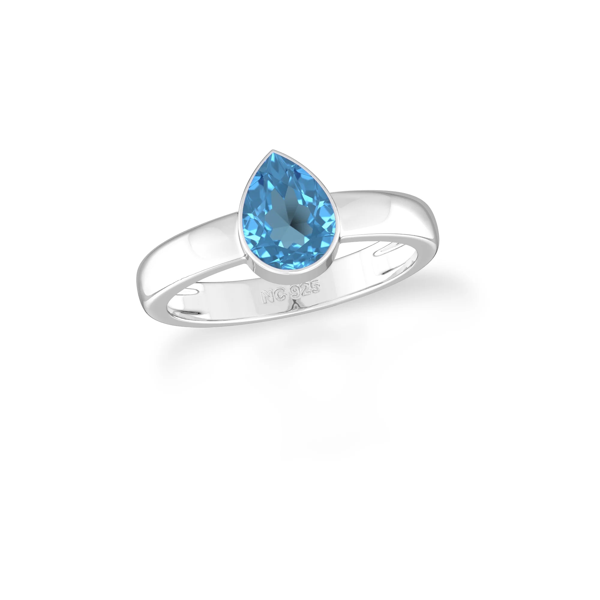 swiss blue topaz bezel-set ring