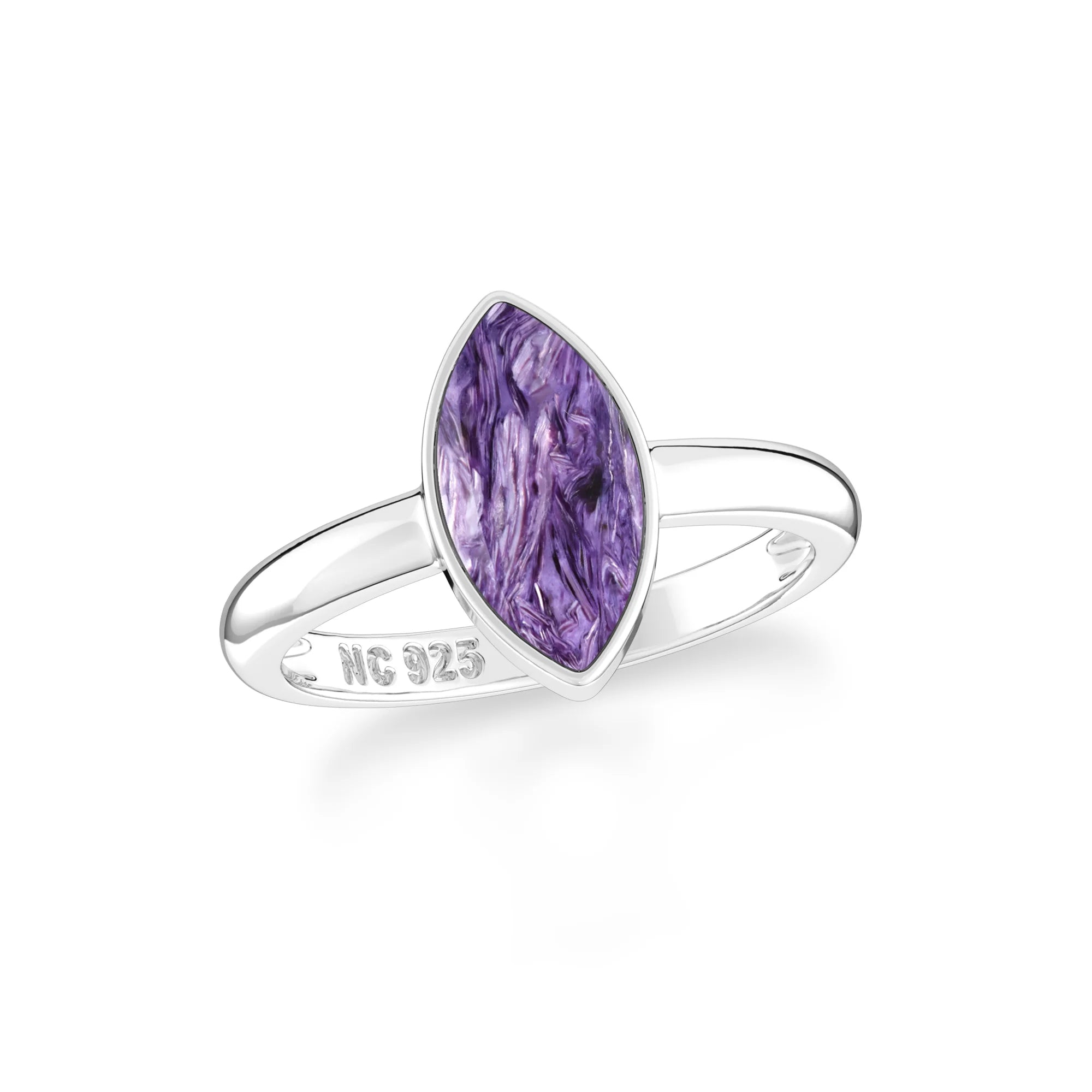 charoite bezel-set ring