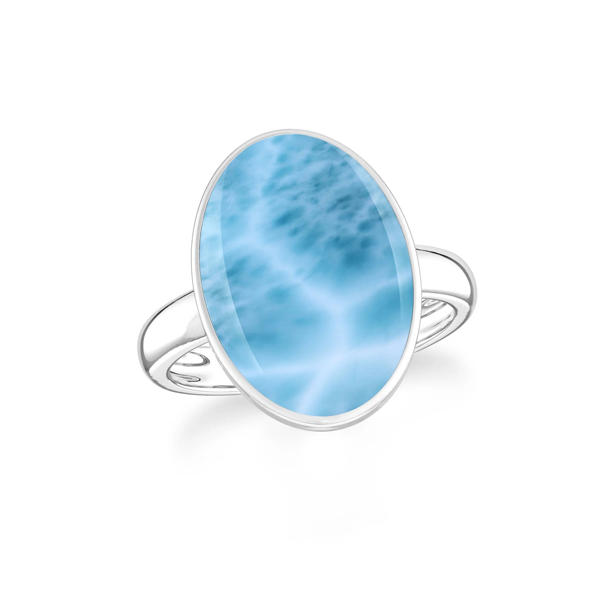 larimar bezel-set ring