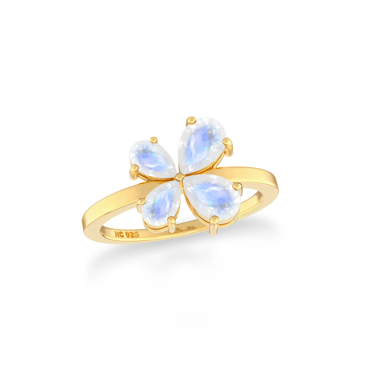 rainbow-moonstone prong-set ring