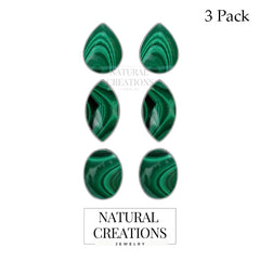 malachite cab pear earrings