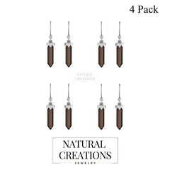 smoky quartz cut earrings